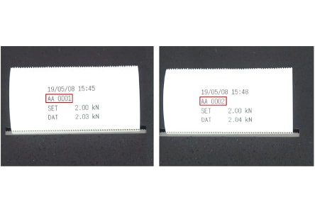 アンカー引張強度試験機 プロテスターTR　14 多くの試験体がある場合、各試験体に予め番号を設定し管理できます。