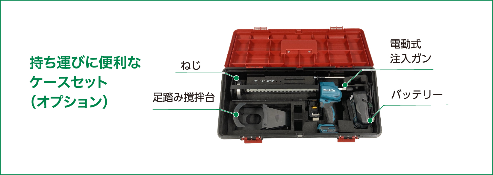 持ち運びに便利なケースセット（オプション）